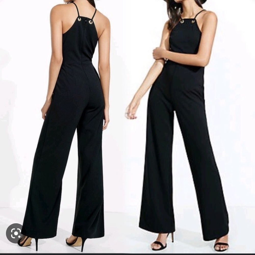 Express grommet wide leg jumpsuit